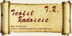 Teofil Radoičić vizit kartica